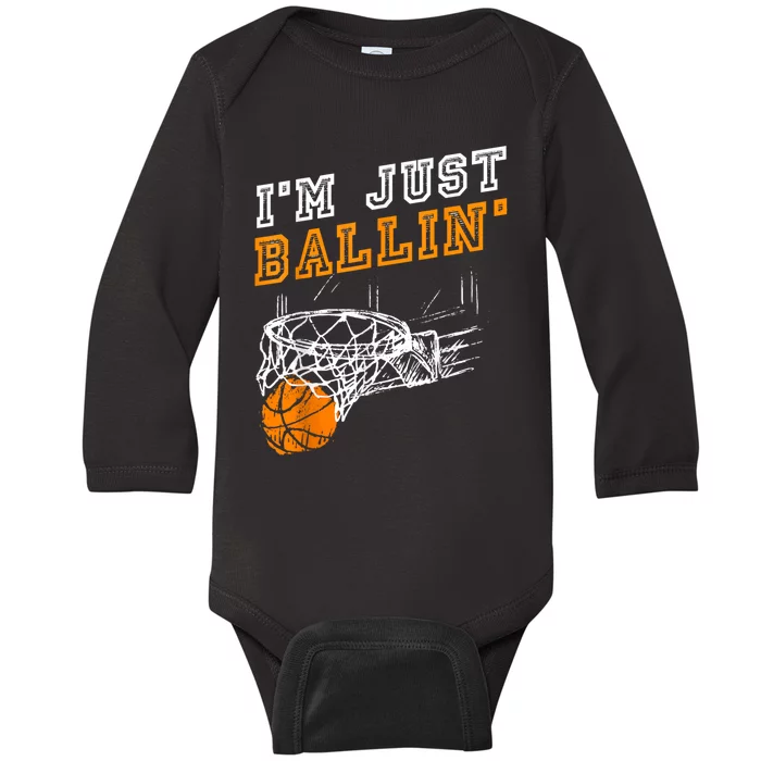 Basketball Gift For Coach Player Baller Baby Long Sleeve Bodysuit