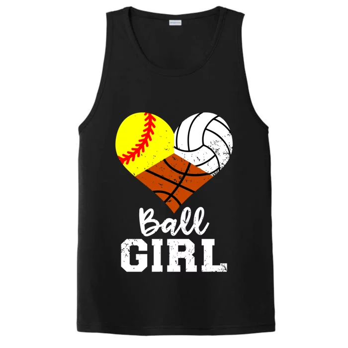 Ball Girl Funny Softball Volleyball Basketball Girl Performance Tank