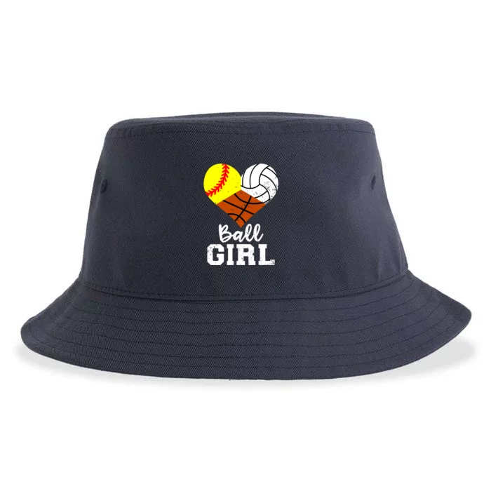 Ball Girl Funny Softball Volleyball Basketball Girl Sustainable Bucket Hat