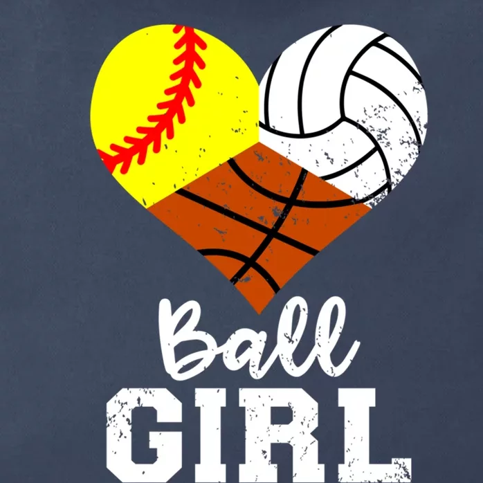 Ball Girl Funny Softball Volleyball Basketball Girl Zip Tote Bag