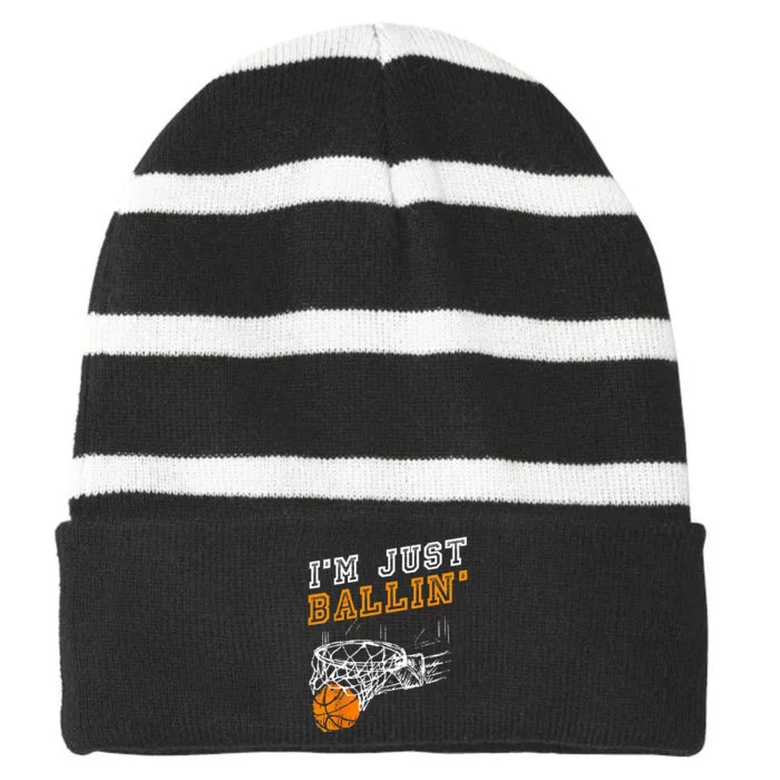 Basketball Gift For Coach Player Men Baller Striped Beanie with Solid Band