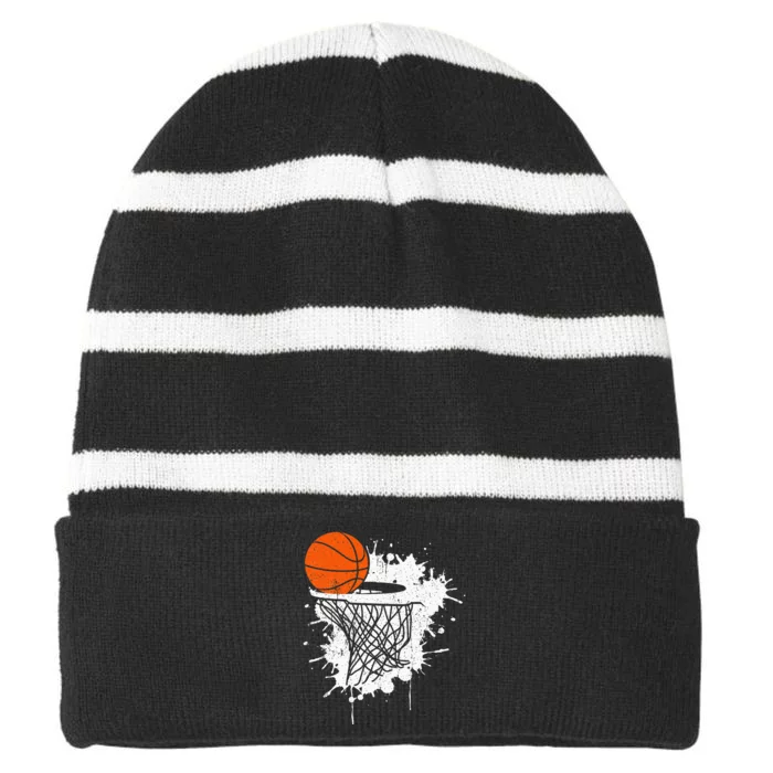 Basketball Gift For Coach Player Men Baller Striped Beanie with Solid Band