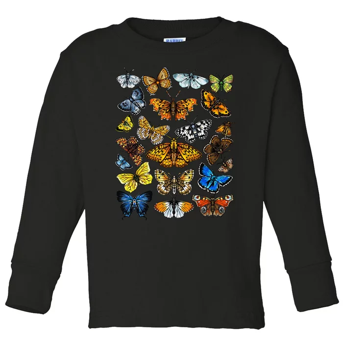 Butterfly Gift For Men Women Kids Butterfly Lover Collection Toddler Long Sleeve Shirt