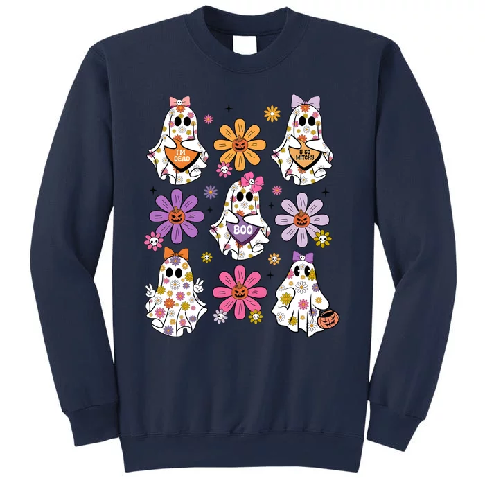 Boo Ghost Floral Halloween Cute Boo Ghoul Sweatshirt