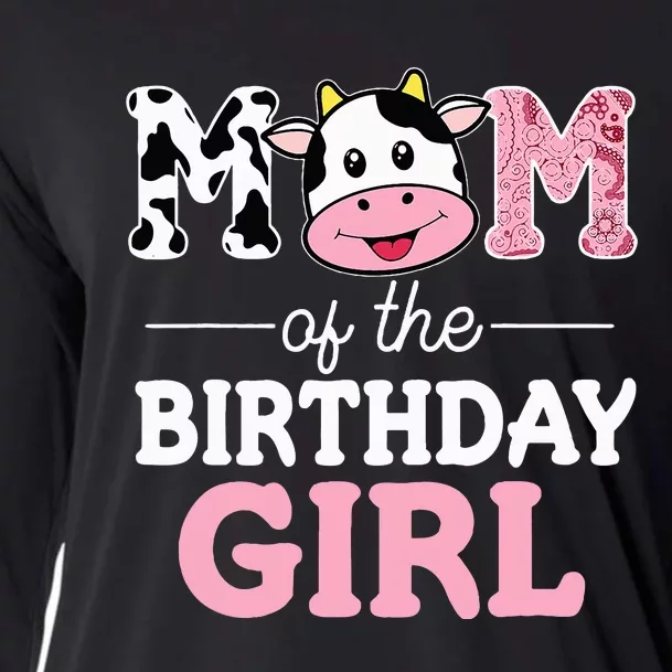 Birthday Girl Farm Cow Mommy Mama 1st Party Cooling Performance Long Sleeve Crew