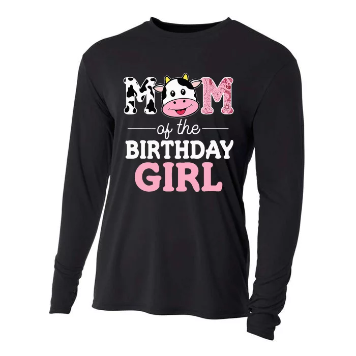 Birthday Girl Farm Cow Mommy Mama 1st Party Cooling Performance Long Sleeve Crew