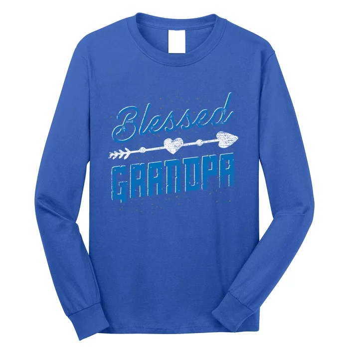 Blessed Grandpa Family Pop Pop Fathers Day Grandpa Gift Long Sleeve Shirt