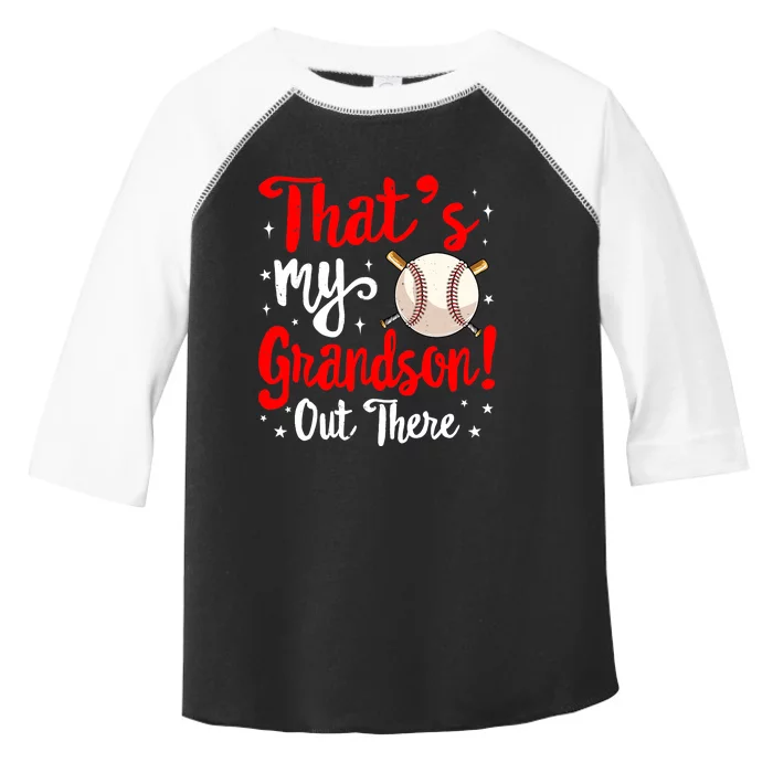 Baseball Grandma Funny That's My Grandson Out There Baseball Toddler Fine Jersey T-Shirt