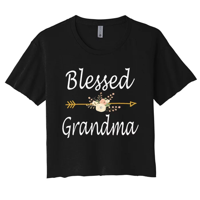 Blessed Grandma For Women Cute Mothers Day Gifts Women's Crop Top Tee