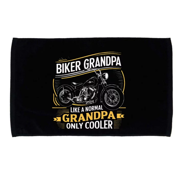 Biker Grandpa FatherS Day Like A Normal Grandpa Motorcycle Microfiber Hand Towel