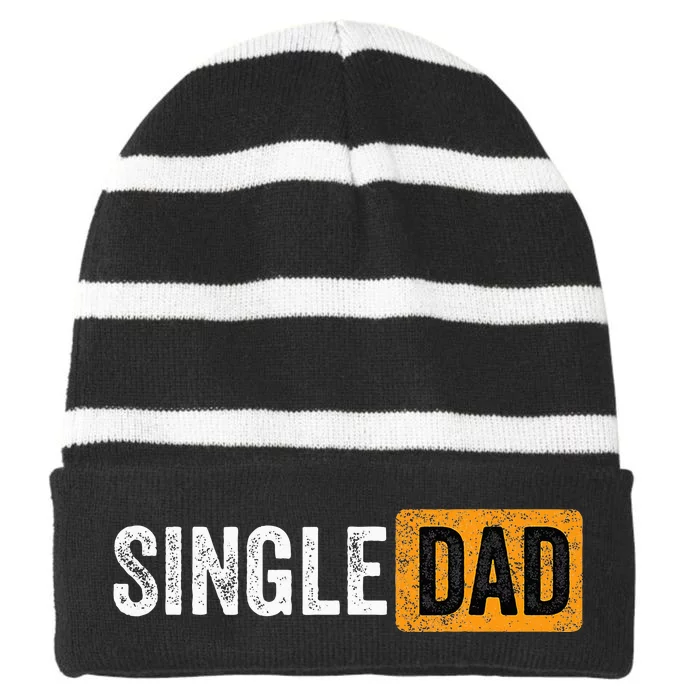 Best Gift For Single Parent Single Dad Striped Beanie with Solid Band