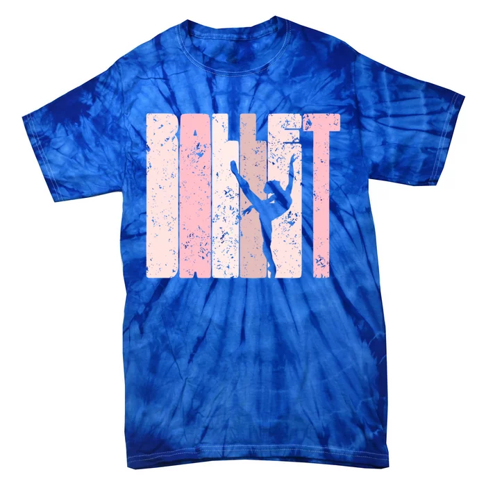 Ballet Gift For Teen Funny Gift Silhouette Ballet Dance Funny Gift Tie-Dye T-Shirt