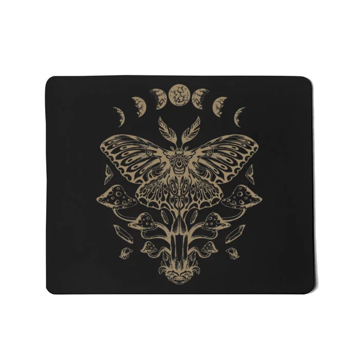 Butterfly Grunge Fairycore Aesthetic Luna Moth Mushrooms Mousepad