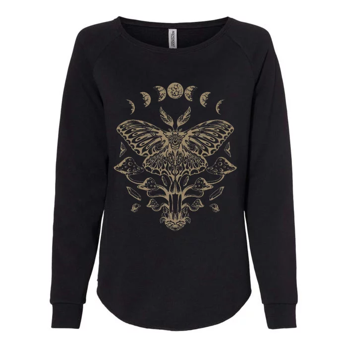 Butterfly Grunge Fairycore Aesthetic Luna Moth Mushrooms Womens California Wash Sweatshirt