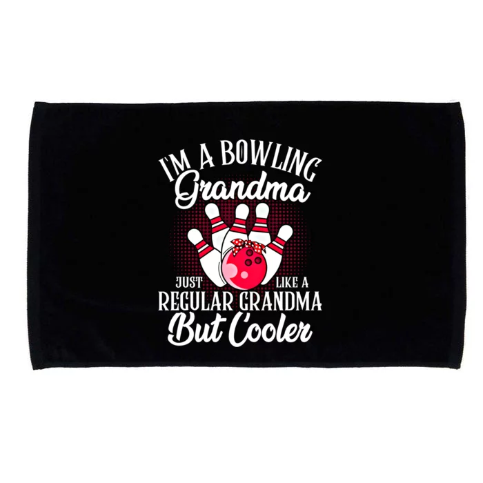 Bowling Grandma Funny Novelty For Bowling Family Gift Microfiber Hand Towel