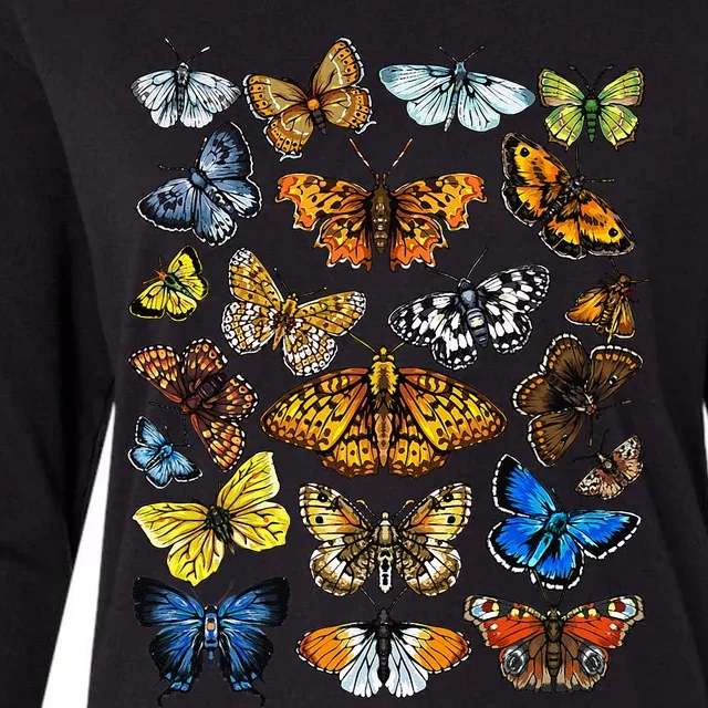 Butterfly Gift For Men Women Kids Butterfly Lover Collection Womens Cotton Relaxed Long Sleeve T-Shirt