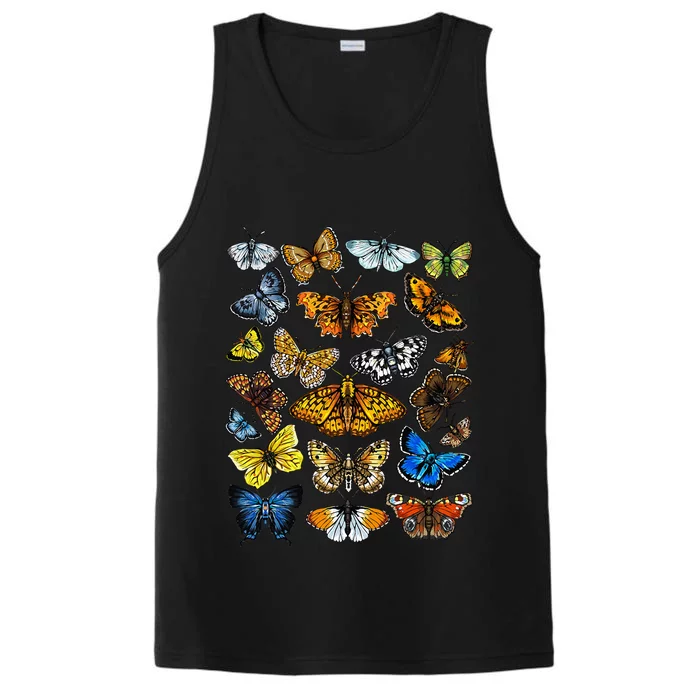 Butterfly Gift For Men Women Kids Butterfly Lover Collection Performance Tank