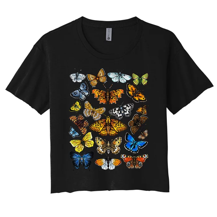 Butterfly Gift For Men Women Kids Butterfly Lover Collection Women's Crop Top Tee