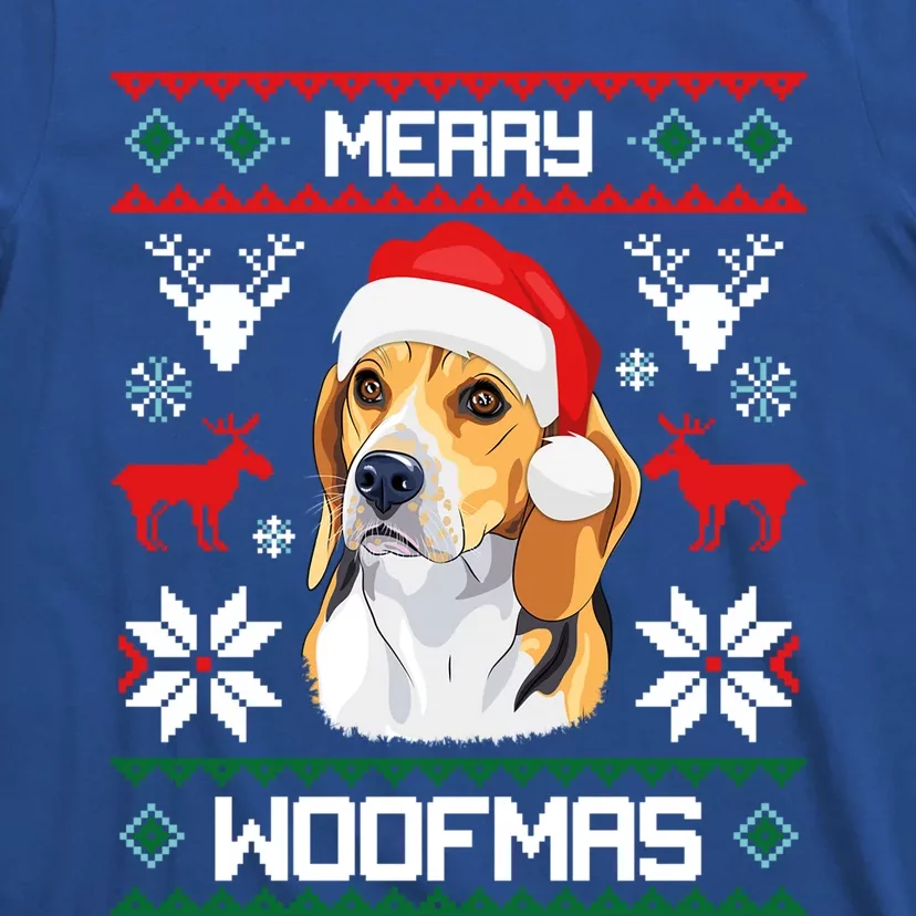 Beagle Gift For Merry Christmas Woofmas Clothes Ugly Funny Gift T-Shirt