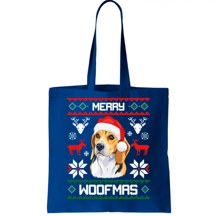 Beagle Gift For Merry Christmas Woofmas Clothes Ugly Funny Gift Tote Bag