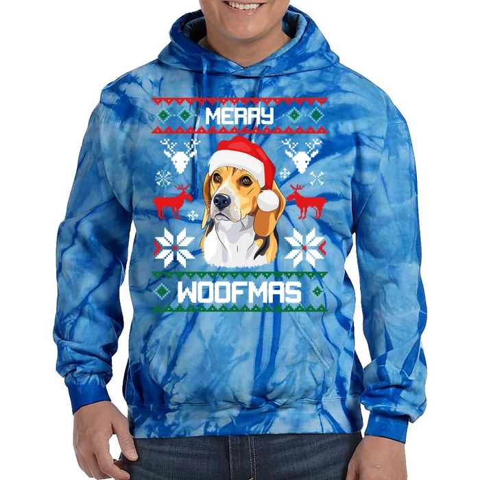 Beagle Gift For Merry Christmas Woofmas Clothes Ugly Funny Gift Tie Dye Hoodie