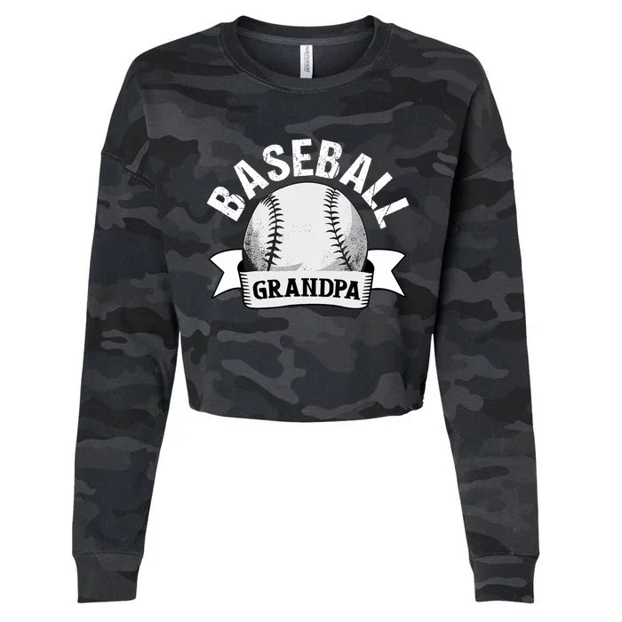 Baseball Grandpa - Funny Baseball Grandfather Cropped Pullover Crew