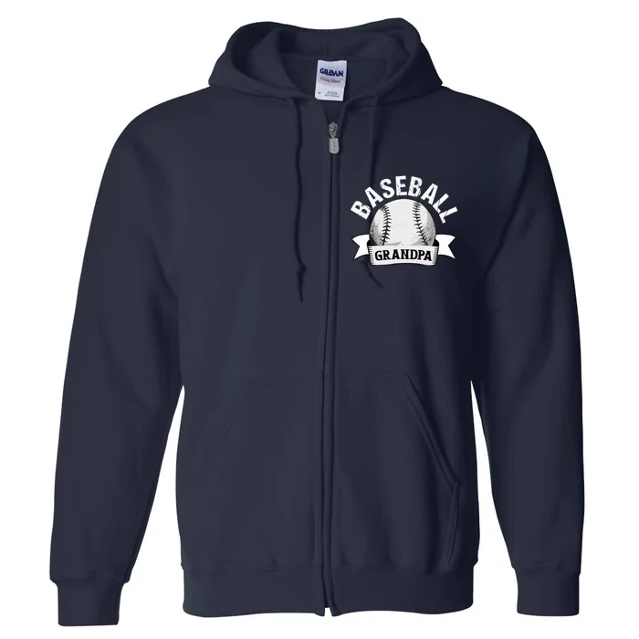 Baseball Grandpa - Funny Baseball Grandfather Full Zip Hoodie