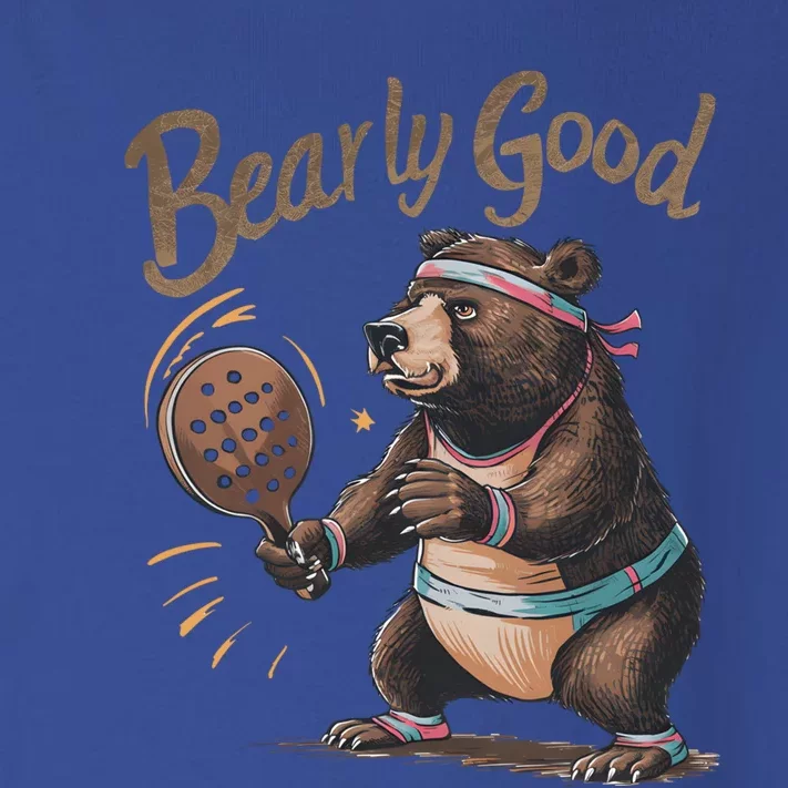 Bearly Good Funny Retro Pickleball Paddleball Bear Gift Toddler Long Sleeve Shirt