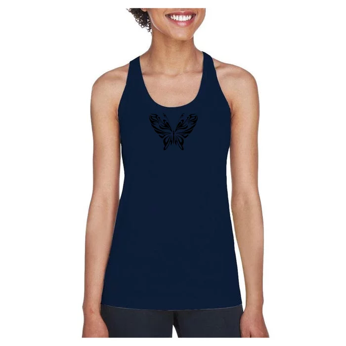 Butterfly Goth Fairy Grunge Graphic Symbol Women's Racerback Tank