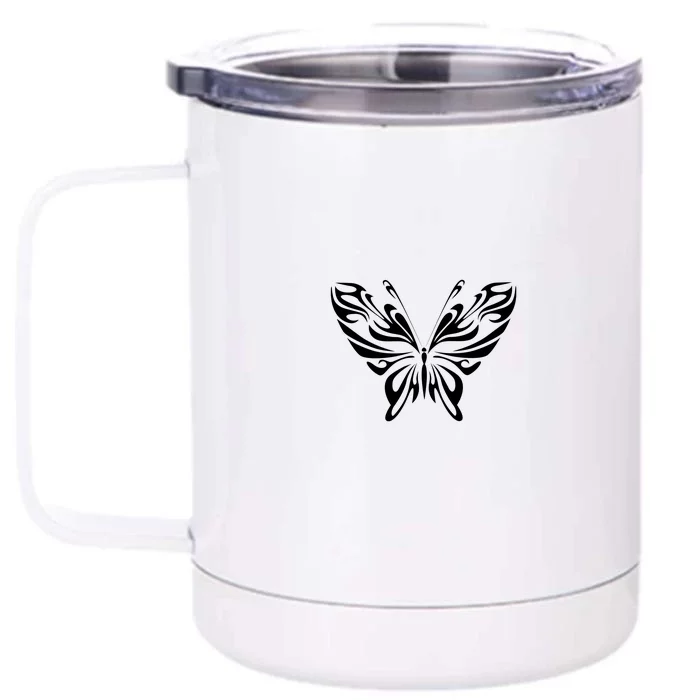 Butterfly Goth Fairy Grunge Graphic Symbol Front & Back 12oz Stainless Steel Tumbler Cup