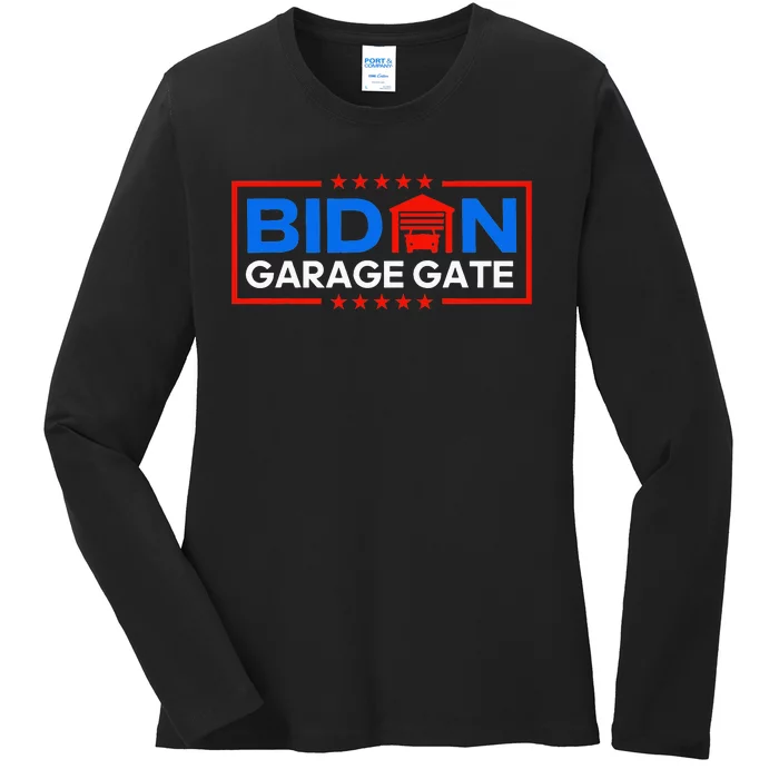 Biden Garage Funny Anti Biden - Garage Gate Political Humor Ladies Long Sleeve Shirt