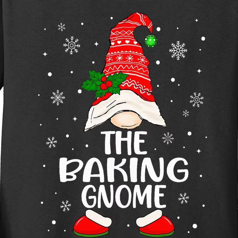 Baking Gnome Funny Matching Family Christmas Pajama Kids Long Sleeve Shirt