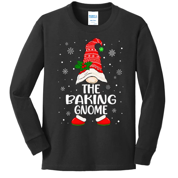 Baking Gnome Funny Matching Family Christmas Pajama Kids Long Sleeve Shirt