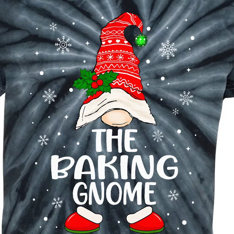 Baking Gnome Funny Matching Family Christmas Pajama Kids Tie-Dye T-Shirt