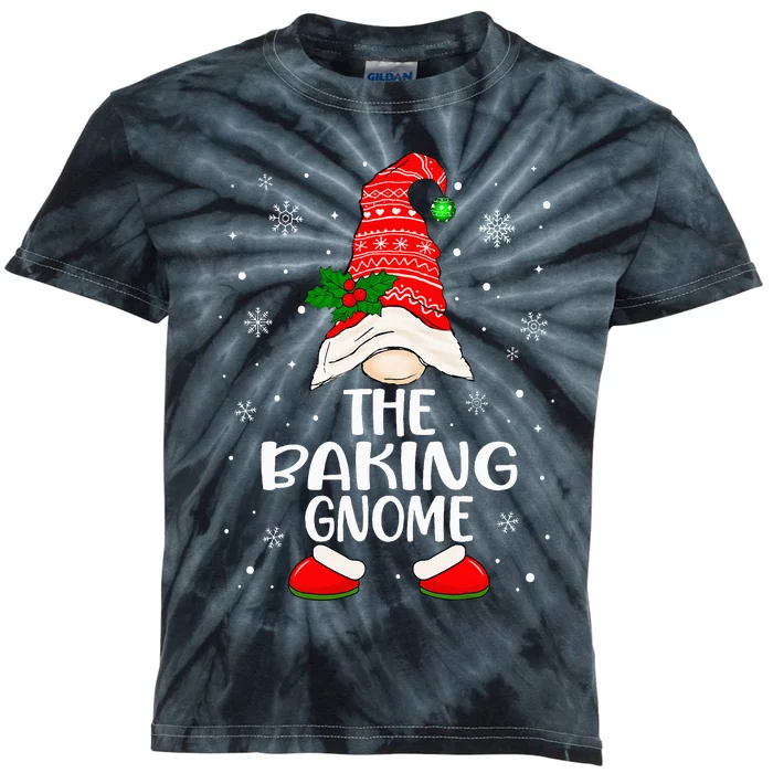 Baking Gnome Funny Matching Family Christmas Pajama Kids Tie-Dye T-Shirt