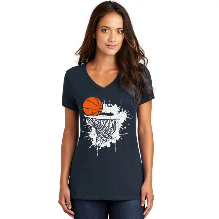 Basketball Gift For Coach Player Baller Women's V-Neck T-Shirt