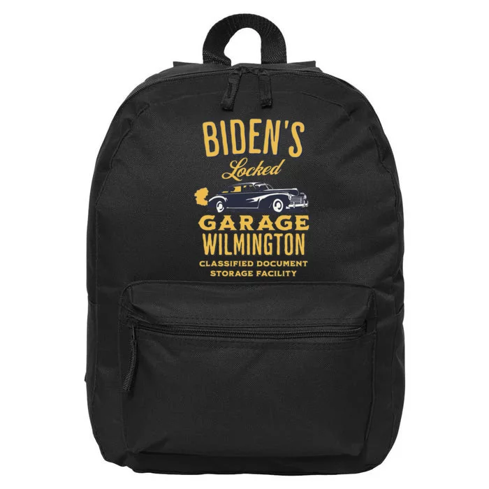 Biden's Garage Funny Anti-Biden Political Joke Garage Sign 16 in Basic Backpack