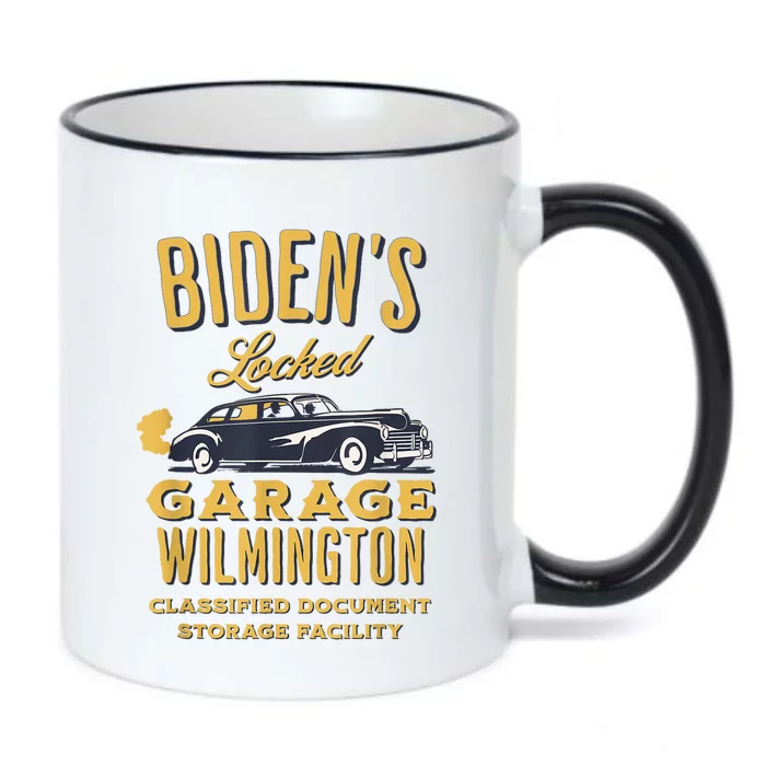 Bidens Garage Funny AntiBiden Political Joke Garage Sign Black Color Changing Mug