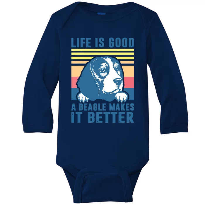 Beagle Gifts For Men Women Beagle Dog Mom Dad Beagle Baby Long Sleeve Bodysuit