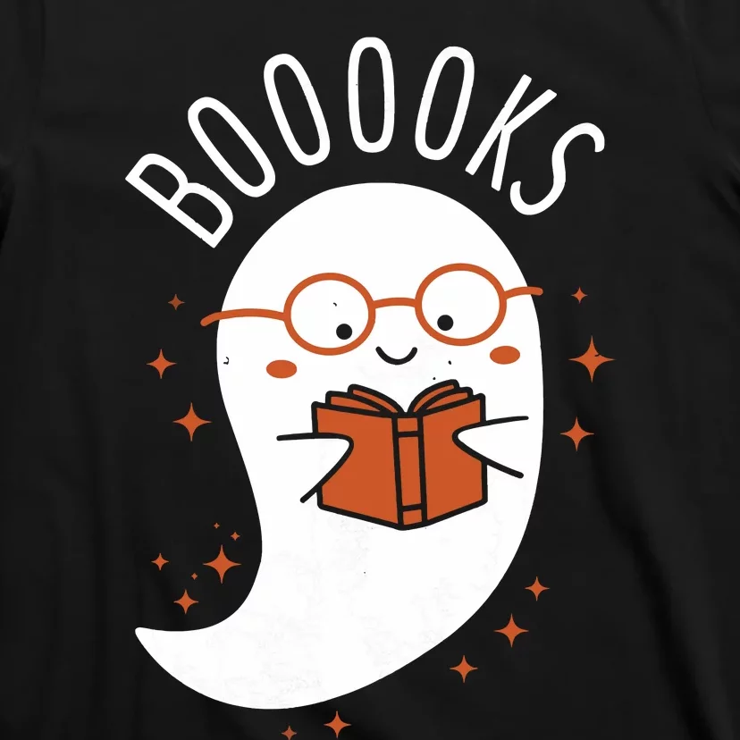 Booooks Ghost Funny Halloween Teacher Book Library Reading T-Shirt