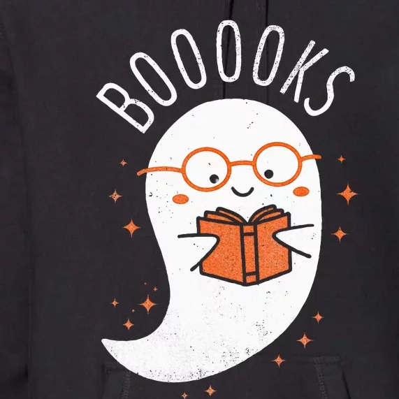 Booooks Ghost Funny Halloween Teacher Book Library Reading Premium Hoodie