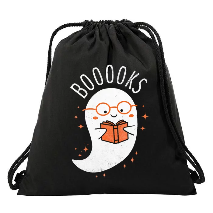 Booooks Ghost Funny Halloween Teacher Book Library Reading Drawstring Bag