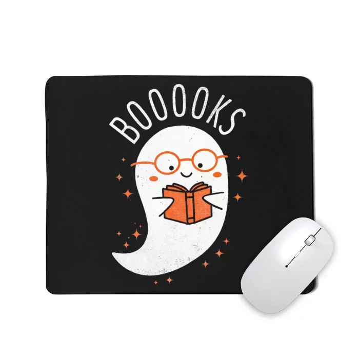 Booooks Ghost Funny Halloween Teacher Book Library Reading Mousepad