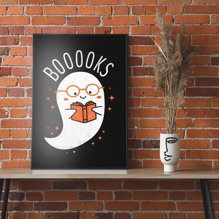 Booooks Ghost Funny Halloween Teacher Book Library Reading Poster