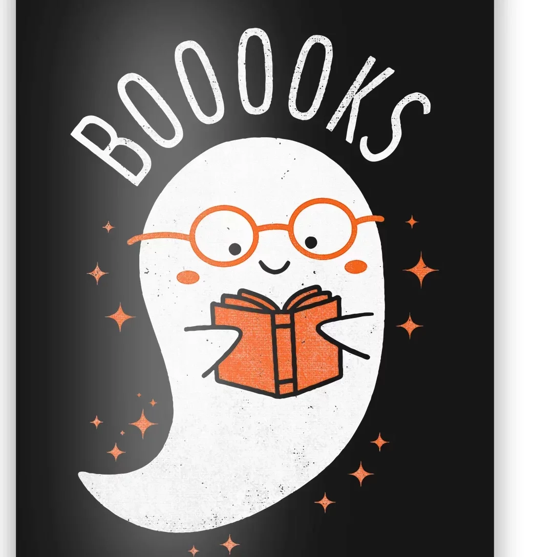 Booooks Ghost Funny Halloween Teacher Book Library Reading Poster