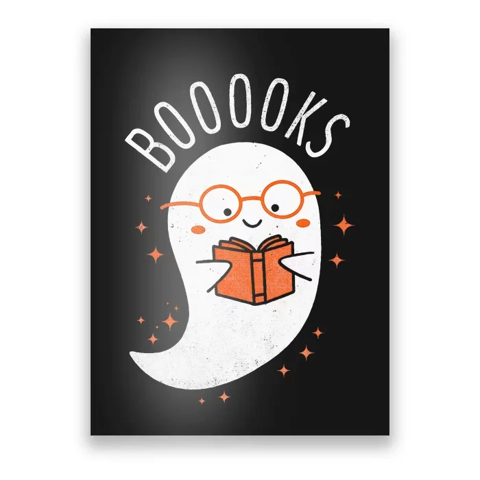 Booooks Ghost Funny Halloween Teacher Book Library Reading Poster