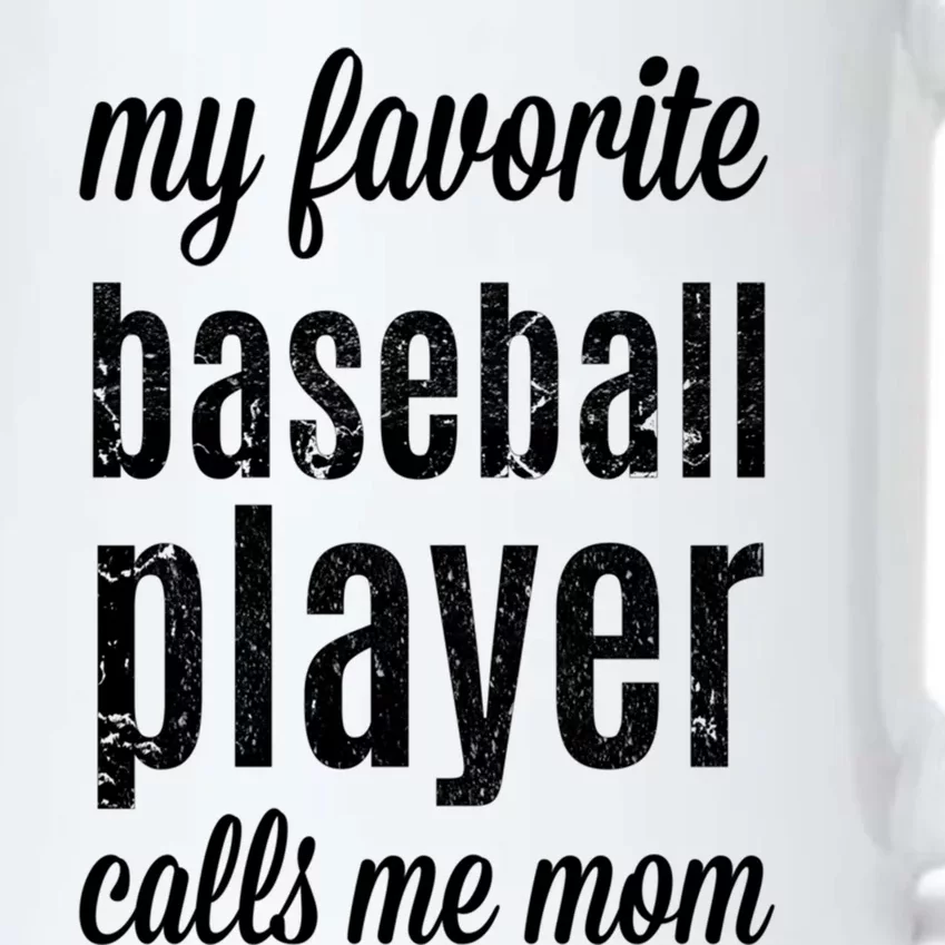 Baseball Gift For Moms: My Favorite Player Calls Me Mom Black Color Changing Mug