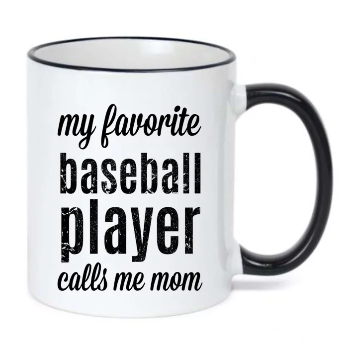 Baseball Gift For Moms: My Favorite Player Calls Me Mom Black Color Changing Mug