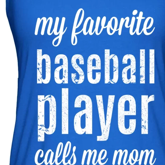 Baseball Gift For Moms: My Favorite Player Calls Me Mom Ladies Essential Flowy Tank