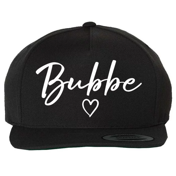 Bubbe Gifts For Women Grandma Heart MotherS Day Bubbe Wool Snapback Cap